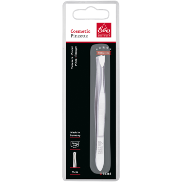 Premium Pinzette rostfrei breit schräg 9 cm