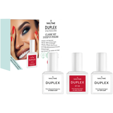Duplex Classic Collection = UV Base Coat + UV Top Coat + Nail Polish 04