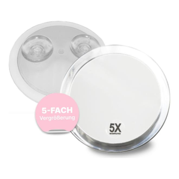 Spiegel mit 2 Saugnäpfen, 5-fach