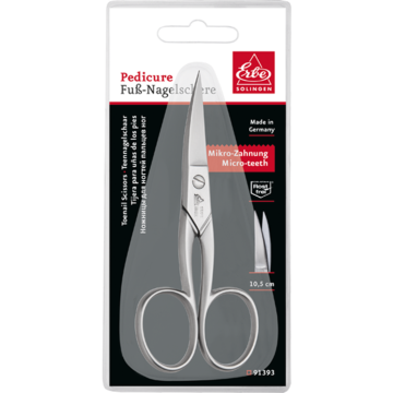Fuß-Nagelschere, aufgebogen, glatt, Micro-Zahnung