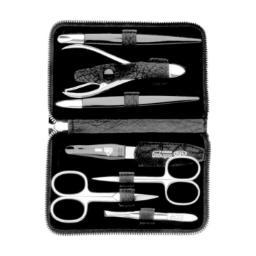 Reißverschluss-Etui Schrumpfleder, vernickelt