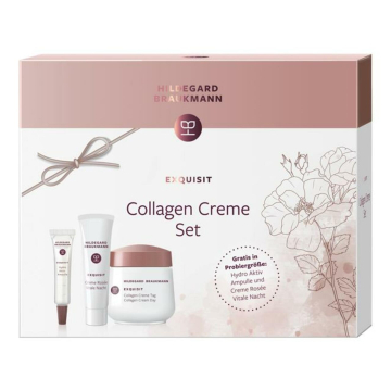 Exquisit Geschenk Set = Exquisit Collagen Creme Tag 50 ml + Professional Plus Crème Rosée Vitale 15 ml + Exquisit Hydro Aktiv Ampullen 5 ml