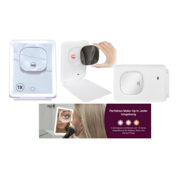 Reisespiegel LED 10-fach