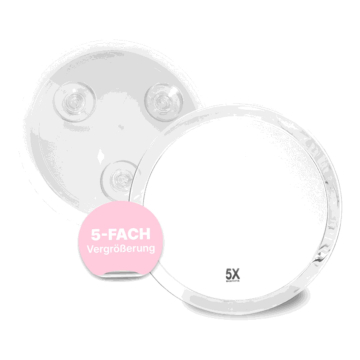 Spiegel mit 3 Saugnäpfen, 5-fach