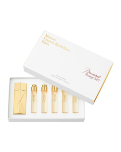 Baccarat Rouge 540 Travel Set = Globe Trotter Travel Spray Case Golden Edition + 5x Eau de Parfum 11 ml