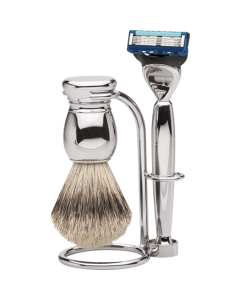 Rasiergarnitur Gilette Fusion, Silberspitz & Fusion Metall glänzend