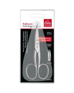 Fuß-Nagelschere, aufgebogen, glatt, Micro-Zahnung