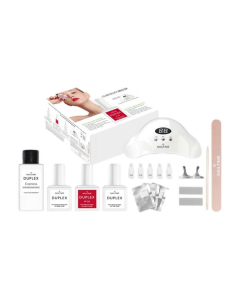 Starter Set Deluxe = D.LED Light + D.UV Base + D.Top + D.UV Nail Polish 04 + G.Buff + M.File + D.Exp.Remov.+ D.Remov.Pads + Nail Clips + Manic.Stäb.